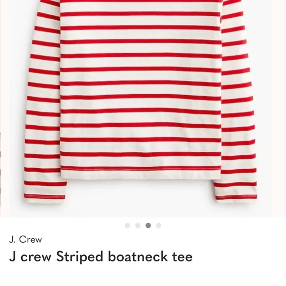 J. Crew Red & White Striped Boatneck Top - Picture 3 of 4